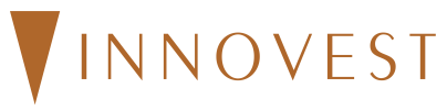 Brown triangle followed by the word 'INNOVEST' in brown text.