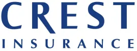 Logo with text 'CREST INSURANCE' in blue uppercase letters.