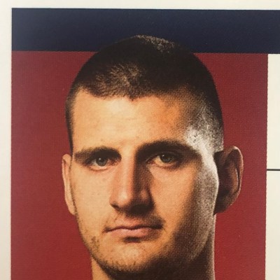 Nikola Jokic looking at the camera