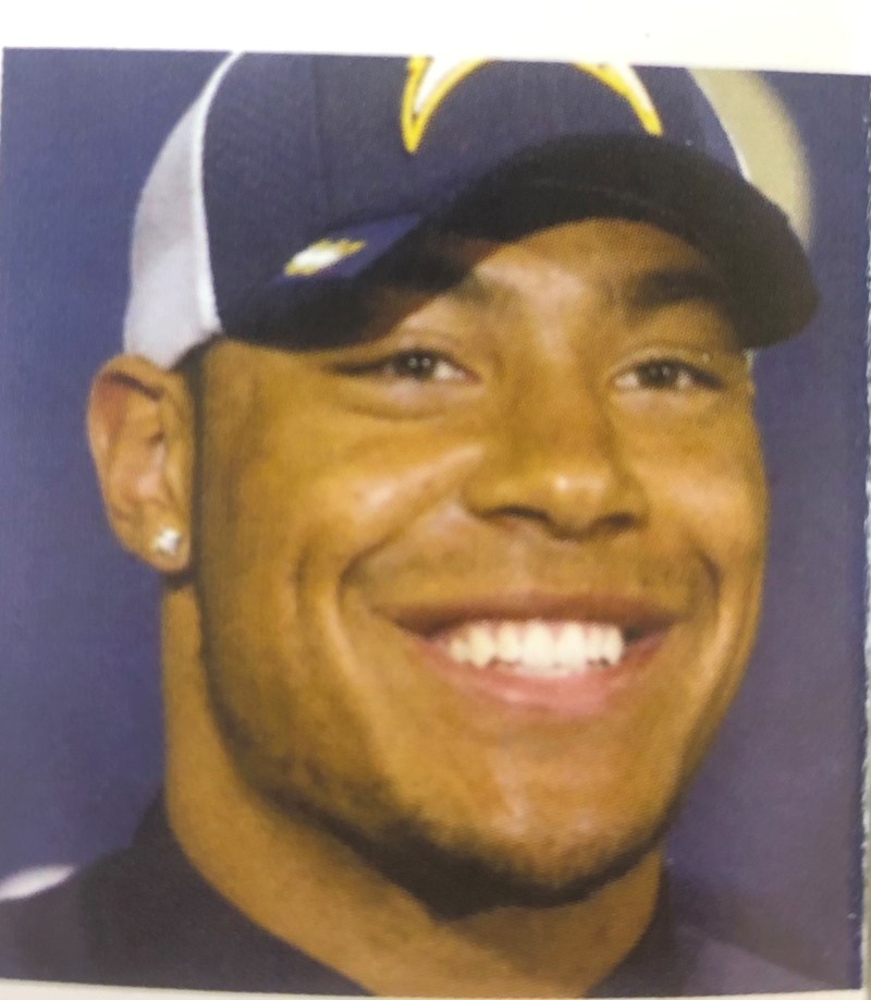Vincent Jackson wearing a hat and smiling at the camera